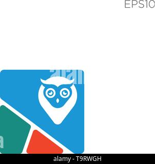 book owl education logo template vector illustration icon isolated Stock Vector