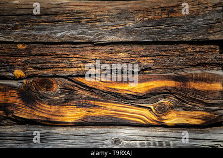 Colourful old wooden board with knots Stock Photo