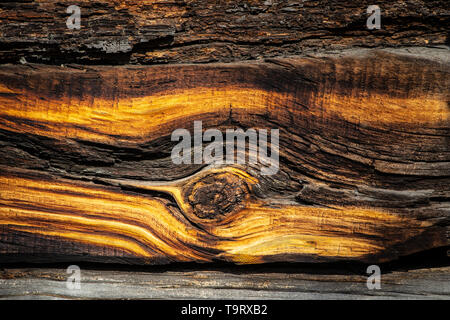 Colourful old wooden board with knots Stock Photo