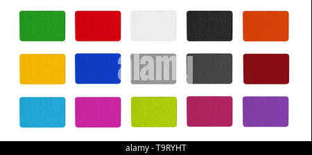 Fabric color samples palette. On Isolated white background Stock Photo