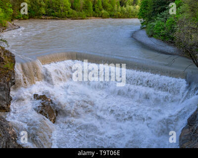 Lechfall, river Lech, to feet, Ostallgäu, Allgäu, Swabia, Bavaria, Germany, Europe, Fluss Lech, Füssen, Schwaben, Bayern, Deutschland, Europa Stock Photo