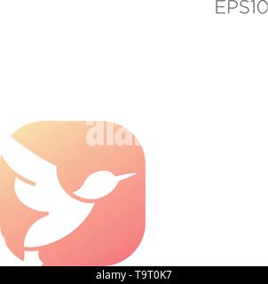 humming bird logo line nature vector icon illustration element isolated Stock Vector