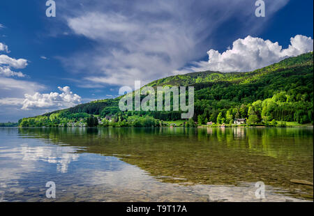 Lunar lake in the salt chamber property, Salzburg country, Austria, Europe, Mondsee im Salzkammergut, Salzburger Land, Österreich, Europa Stock Photo