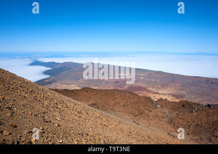 View from Mount Teide, Teide National Park, Tenerife, Spain. Stock Photo