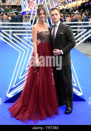 Taron Egerton and Emily Thomas attending the Rocketman UK Premiere at the Odeon Luxe Leicester Square London Stock Photo Alamy