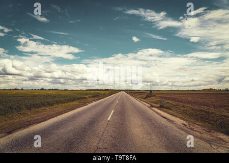 free road retro roadtrip freedom goal concept Stock Photo