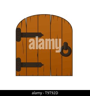 Cartoon style Wooden Arc door Stock Vector