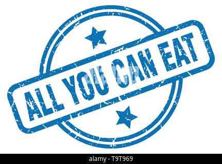 all you can eat round vintage grunge stamp Stock Vector