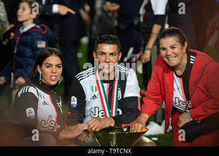 Cristiano Ronaldo, Georgina Rodriguez and Maria Dolores dos Santos
