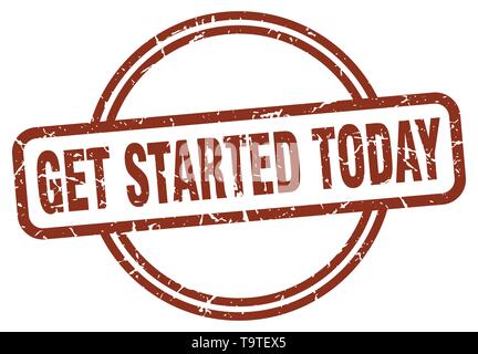 get started today stamp isolated on white Stock Vector