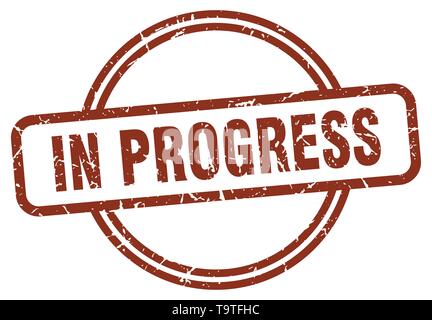 in progress stamp isolated on white Stock Vector