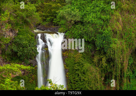 Falls at Makahiku, Haleakala National Park, Maui, Hawaii, USA Stock Photo