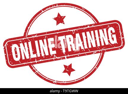 online training vintage round isolated stamp Stock Vector