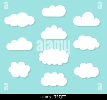 Clouds over blue sky. Vector illustration Stock Vector
