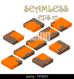 Isometric vector lava cube seamless Stock Vector