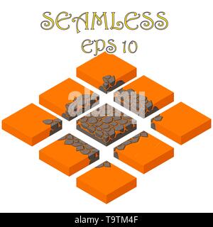 Isometric vector lava cube seamless Stock Vector