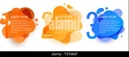 Presentation business shapes template with colorful round elements, pointers and text fields for presentation. Stock Vector