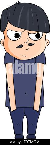 Cute cartoon young man with jealous emotions. Vector illustration Stock ...