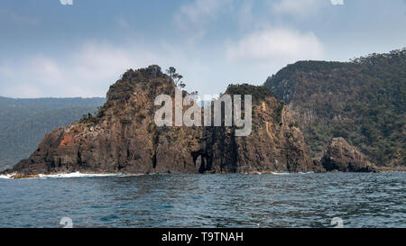 Cliffs and Sea at Bruny Island, Tasmania Stock Photo