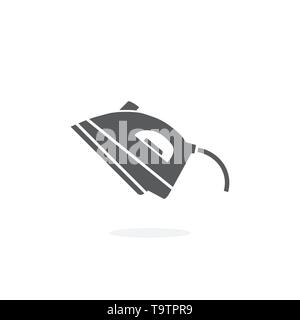 Steam iron icon on white background Stock Vector