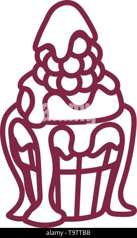 vector cute cupcake sweets coloring book page Stock Vector