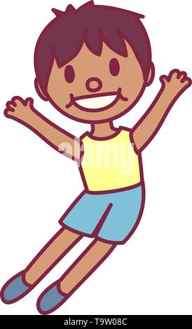 vector cute cartoon kid, child clip art Stock Vector