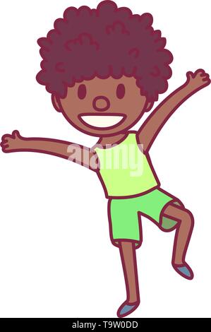 vector cute cartoon kid, child clip art Stock Vector
