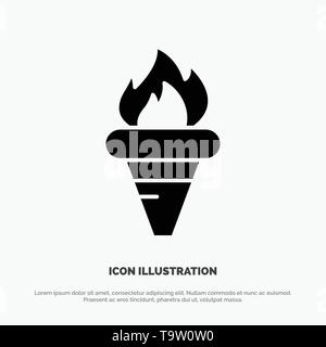 Flame, Games, Greece, Holding, Olympic solid Glyph Icon vector Stock Vector