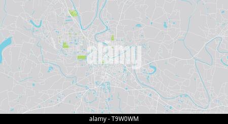 Urban vector city map of Jessore, Bangladesh Stock Vector