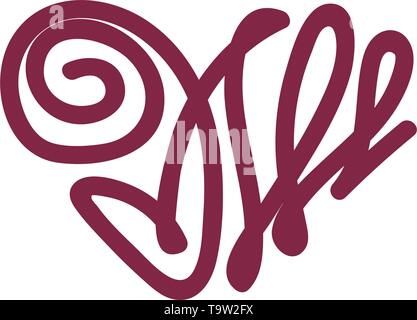 vector scribble line heart hand drawn art Stock Vector