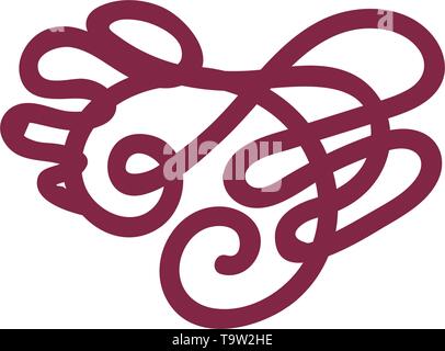 vector scribble line heart hand drawn art Stock Vector