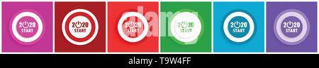 New year 2020 start vector illustration Stock Vector