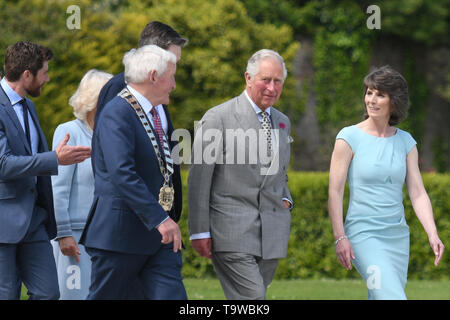 Powerscourt Demesne, Ireland. 20th May, 2019. Prince Charles, Prince of Wales and Camilla, Duchess of Cornwall, at Powerscourt House and Gardens, during Day One of their visit to the Republic of Ireland. Credit: ASWphoto/Alamy Live News Stock Photo