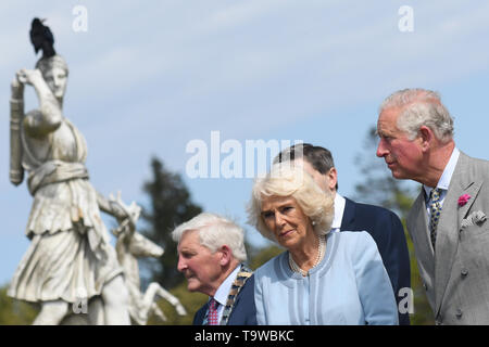 Powerscourt Demesne, Ireland. 20th May, 2019. Prince Charles, Prince of Wales and Camilla, Duchess of Cornwall, at Powerscourt House and Gardens, during Day One of their visit to the Republic of Ireland. Credit: ASWphoto/Alamy Live News Stock Photo