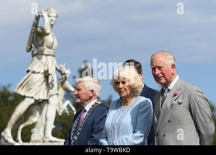 Powerscourt Demesne, Ireland. 20th May, 2019. Prince Charles, Prince of Wales and Camilla, Duchess of Cornwall, at Powerscourt House and Gardens, during Day One of their visit to the Republic of Ireland. Credit: ASWphoto/Alamy Live News Stock Photo