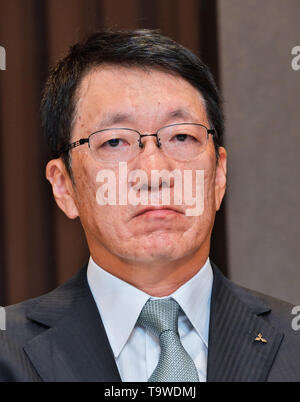 Mitsubishi Motors New CEO Takao Kato speaks during a press conference in Tokyo, Japan, 20 May 2019. Credit: AFLO/Alamy Live News Stock Photo