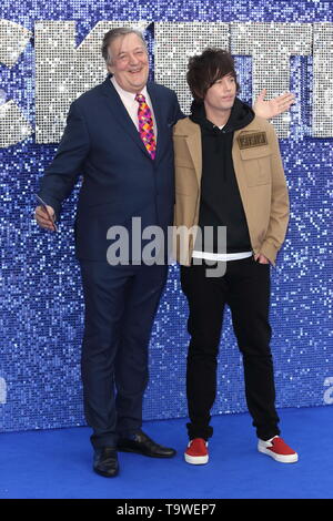 Stephen Fry and Elliott Spencer attend the UK Premiere of Rocketman at the Odeon Luxe, Leicester Square Stock Photo