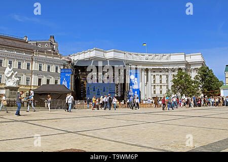 KYIV, UKRAINE - MAY 18, 2019: Ministry of Foreign Affairs and the scene due to the days of Europe in Ukraine Stock Photo