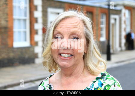 Deborah Meaden attended the RHS Chelsea flower show on 20th May 2019. Dragon on Dragon's Den programme. Business woman. Russell Moore portfolio page. Stock Photo