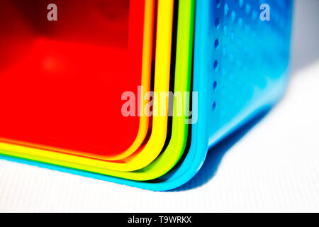 play bricks in the colors of the rainbow Stock Photo