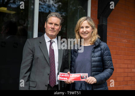 Cardiff, Wales, UK, May 20th 2019. Labour MP Keir Starmer with Cardiff North MP Anna McMorrin during Welsh Labour campaigning for the European Electio Stock Photo