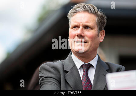 Cardiff, Wales, UK, May 20th 2019. Labour MP Keir Starmer during Welsh Labour campaigning for the European Elections in Roath, in the constituency of  Stock Photo