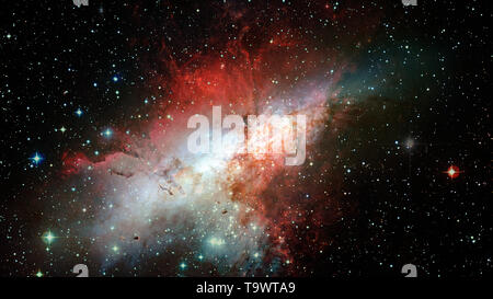 Abstract bright colorful universe. Nebula night starry sky in rainbow colors. Multicolor outer space. Elements of this image furnished by NASA. Stock Photo