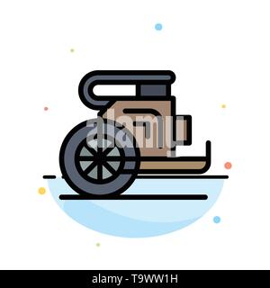 Chariot, Horses, Old, Prince, Greece Abstract Flat Color Icon Template Stock Vector