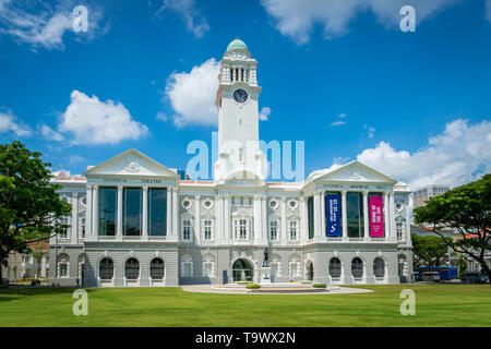 Singapore - January 2019: Victoria Theatre and Concert Hall in Singapore city center. It is located in the central area popular for visitors Stock Photo