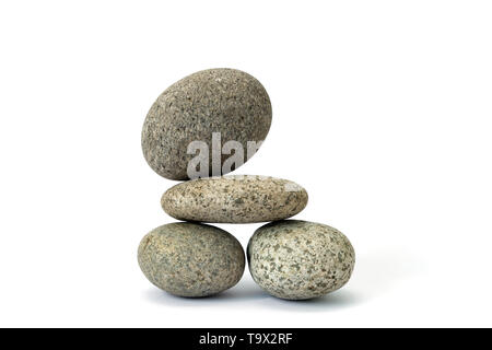Isolated grey stones. Balance and harmony Stock Photo