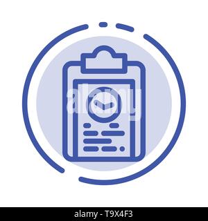 Clipboard, Coach, Plan, Progress, Training Blue Dotted Line Line Icon Stock Vector
