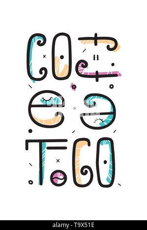 Text Coffee to go. Lettering on white background. Vector Illustration Stock Vector