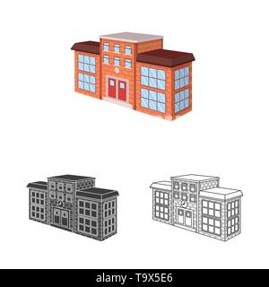 Vector design of school and university logo. Set of school and building stock vector illustration. Stock Vector