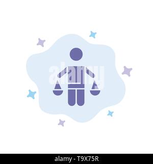 Patent, Conclusion, Court, Judgment, Law Blue Icon on Abstract Cloud Background Stock Vector